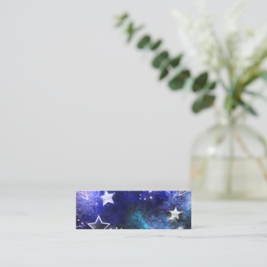 Carte De Visite Mini Arrière - plan spatial avec étoiles (Debout devant)