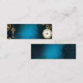 Carte De Visite Mini Arrière - plan turquoise à vapeur avec engrenages (Devant / Derrière)
