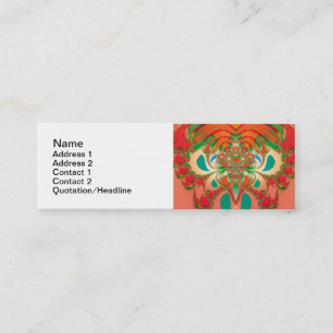 Carte De Visite Mini Art abstrait fractal de hibou rouge