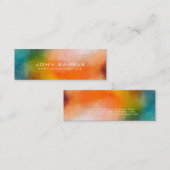 Carte De Visite Mini Art Abstrait professionnel luxe Linen Premium (Devant / Derrière)
