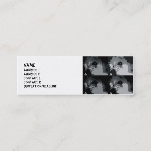 Carte De Visite Mini art de bruit k-9 (Devant)