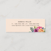 Carte De Visite Mini Artiste de maquillage beige floral (Dos)