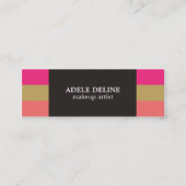 Carte De Visite Mini Artiste de maquillage chic moderne rayé (Devant)