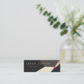 Carte De Visite Mini Artiste de maquillage d'or Abstrait rétro moderne  (Debout devant)