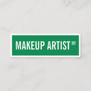 Carte De Visite Mini Artiste de maquillage moderne glam green