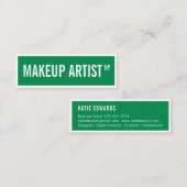 Carte De Visite Mini Artiste de maquillage moderne glam green (Devant / Derrière)