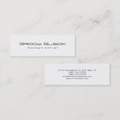 Carte De Visite Mini Artiste de maquillage moderne simple noir blanc ma (Devant / Derrière)