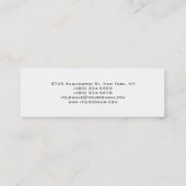 Carte De Visite Mini Artiste de maquillage moderne simple noir blanc ma (Dos)