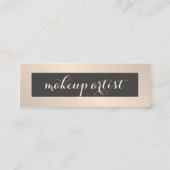 Carte De Visite Mini Artiste de maquillage Rose moderne simple et gris (Devant)