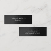 Carte De Visite Mini Artiste gris élégant professionnel mince (Devant / Derrière)