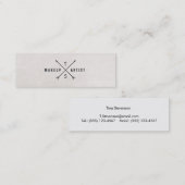 Carte De Visite Mini Artiste maquillage simple et élégant Noir et Blanc (Devant / Derrière)