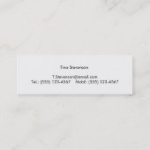 Carte De Visite Mini Artiste maquillage simple et élégant Noir et Blanc (Dos)