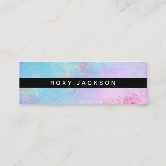 Carte De Visite Mini Artiste rose moderne de maquillage d'aquarelle en  (Devant)