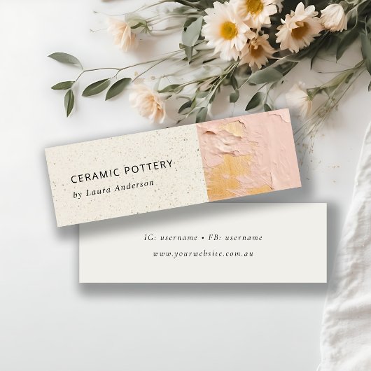 Carte De Visite Mini Artistic Bush Pink Gold Paint Céramique Texture