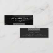 Carte De Visite Mini Artistique brossé noir sur noir | Accentuation des (Devant / Derrière)