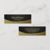 Carte De Visite Mini Assistant dentaire - Black Gold Damask (Devant / Derrière)