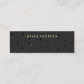 Carte De Visite Mini Astrologie Zodiac Stars Étoiles Noir Boucles d'ore (Devant)