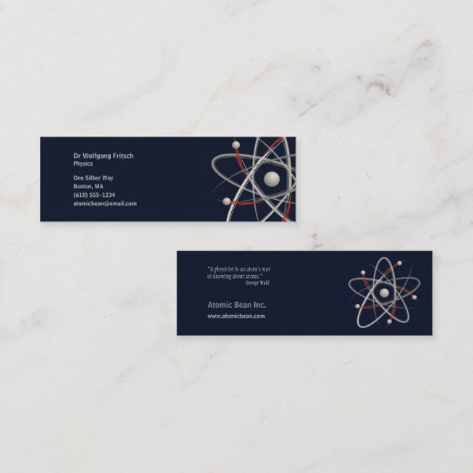 Carte De Visite Mini Atome - scientifique (Devant / Derrière)