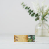 Carte De Visite Mini AURORA / ARBRE MAGIQUE, vert, bleu, parchemin (Debout devant)