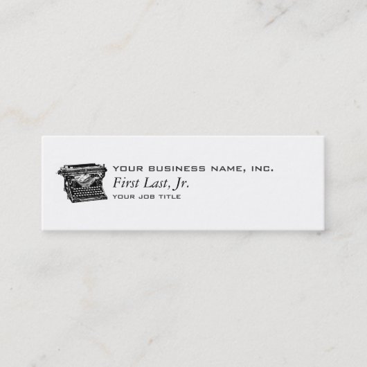 Carte De Visite Mini Auteur de machine à écrire de sous-bois (Devant)