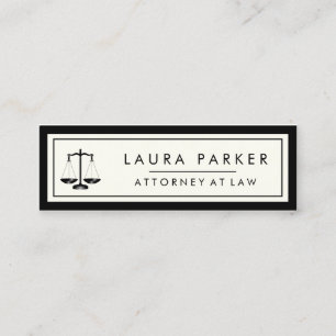 Carte De Visite Mini Avocat En Droit Plat Simple Professionnel Élégant