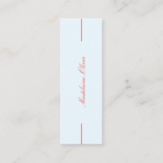 Carte De Visite Mini Avocat moderne élégant professionnel bleu (Devant)