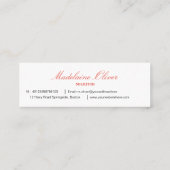 Carte De Visite Mini Avocat moderne élégant professionnel bleu (Dos)