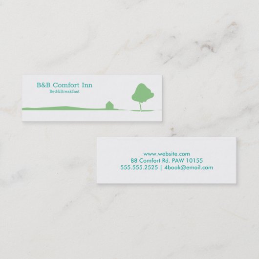 Carte De Visite Mini B&B Comfort Inn Mini Business Card (Devant / Derrière)