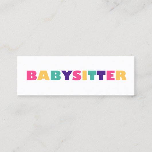 Carte De Visite Mini Baby-sitting (Devant)