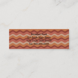Carte De Visite Mini Bacon Strip Humour Petit Déjeuner Restaurant