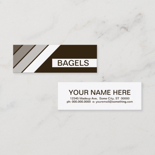 Carte De Visite Mini BAGELS rétro (Devant / Derrière)