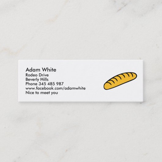 Carte De Visite Mini Baguette de pain (Devant)