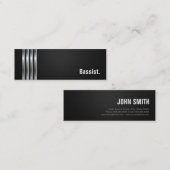 Carte De Visite Mini Baid - Bandes d'argent noir (Devant / Derrière)