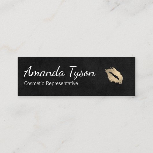 Carte De Visite Mini Baisé / Noir lisse (Devant)