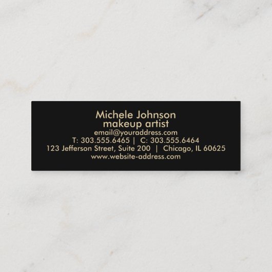 Carte De Visite Mini Baiser Proof Lips 2 - Parties scintillant Bleue su (Dos)