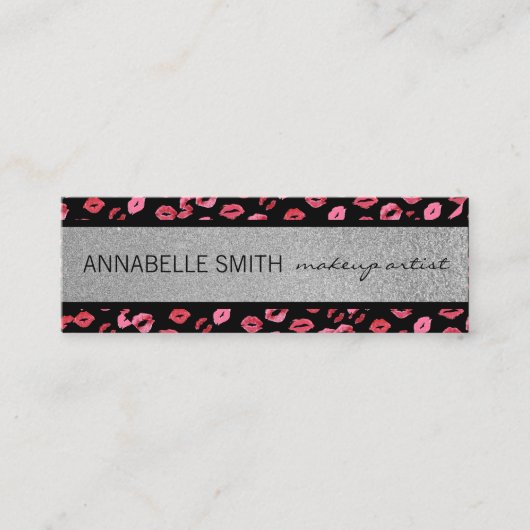 Carte De Visite Mini Baisers / Artiste de maquillage / Parties scintill (Devant)