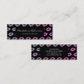 Carte De Visite Mini Baisers de Parties scintillant de violet rose chau (Devant / Derrière)