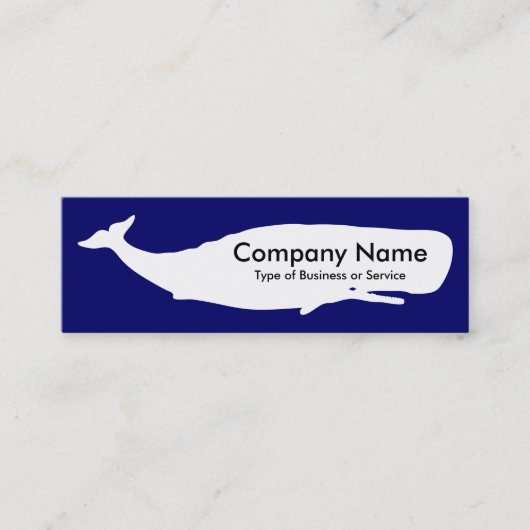 Carte De Visite Mini Baleine - Blanc sur Deep Navy (Devant)
