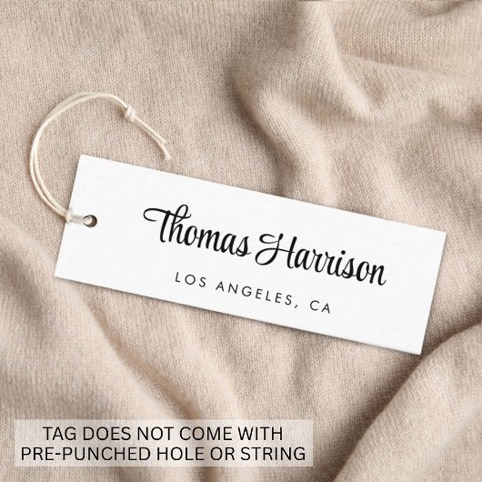 Carte De Visite Mini Balise d'accrochage de script de signature élégant