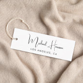 Carte De Visite Mini Balise d'accrochage de script de signature élégant