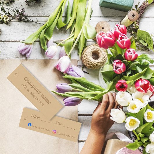 Carte De Visite Mini Balise de prix brun simple et élégant