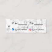 Carte De Visite Mini Balise Prix Marbre blanc (Dos)