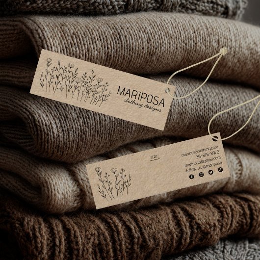 Carte De Visite Mini Balise Taille personnalisée KRAFT fleur sauvage