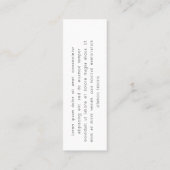 Carte De Visite Mini Balises de prix personnalisées du Motif lié au log (Dos)