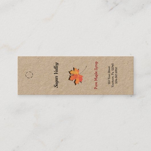 Carte De Visite Mini Balises de serrurerie Maple Leaf Cutout (Devant)