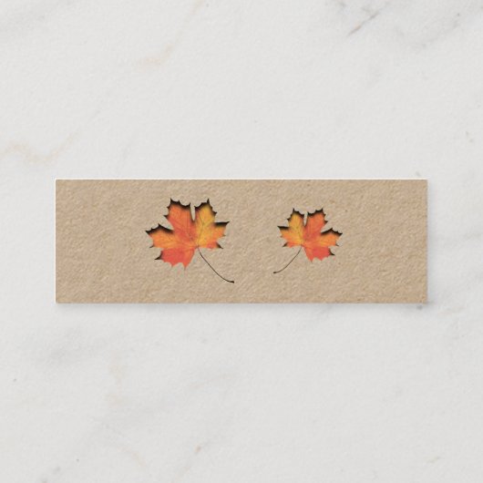 Carte De Visite Mini Balises de serrurerie Maple Leaf Cutout (Dos)