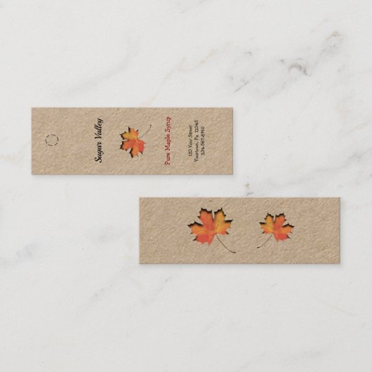 Carte De Visite Mini Balises de serrurerie Maple Leaf Cutout (Devant / Derrière)