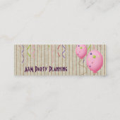 Carte De Visite Mini Ballons et rayures roses (Dos)