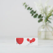 Carte De Visite Mini Ballons rouges - maigres (Debout devant)