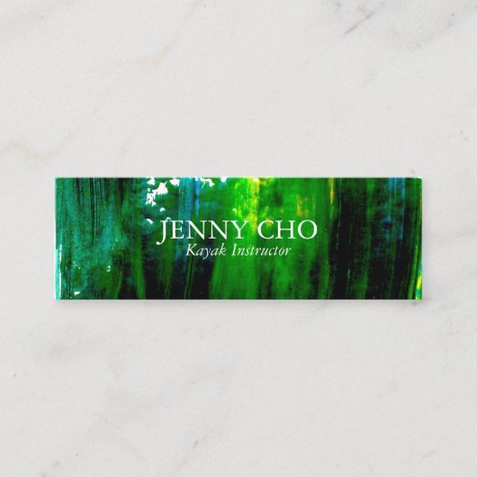 Carte De Visite Mini Bande de peinture vert mer (Devant)